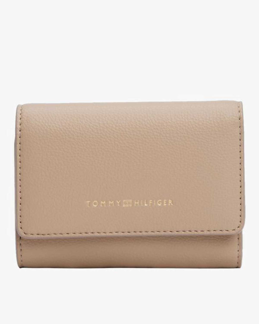 Tommy Hilfiger Logo Bantlı 3 Katlı Kadın Cüzdan Coastal Taupe