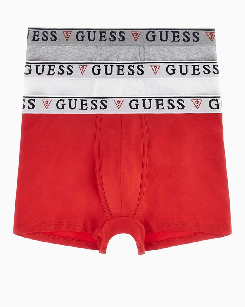 Guess Brian Hero Trunk 3'lü Boxer Black White Combo