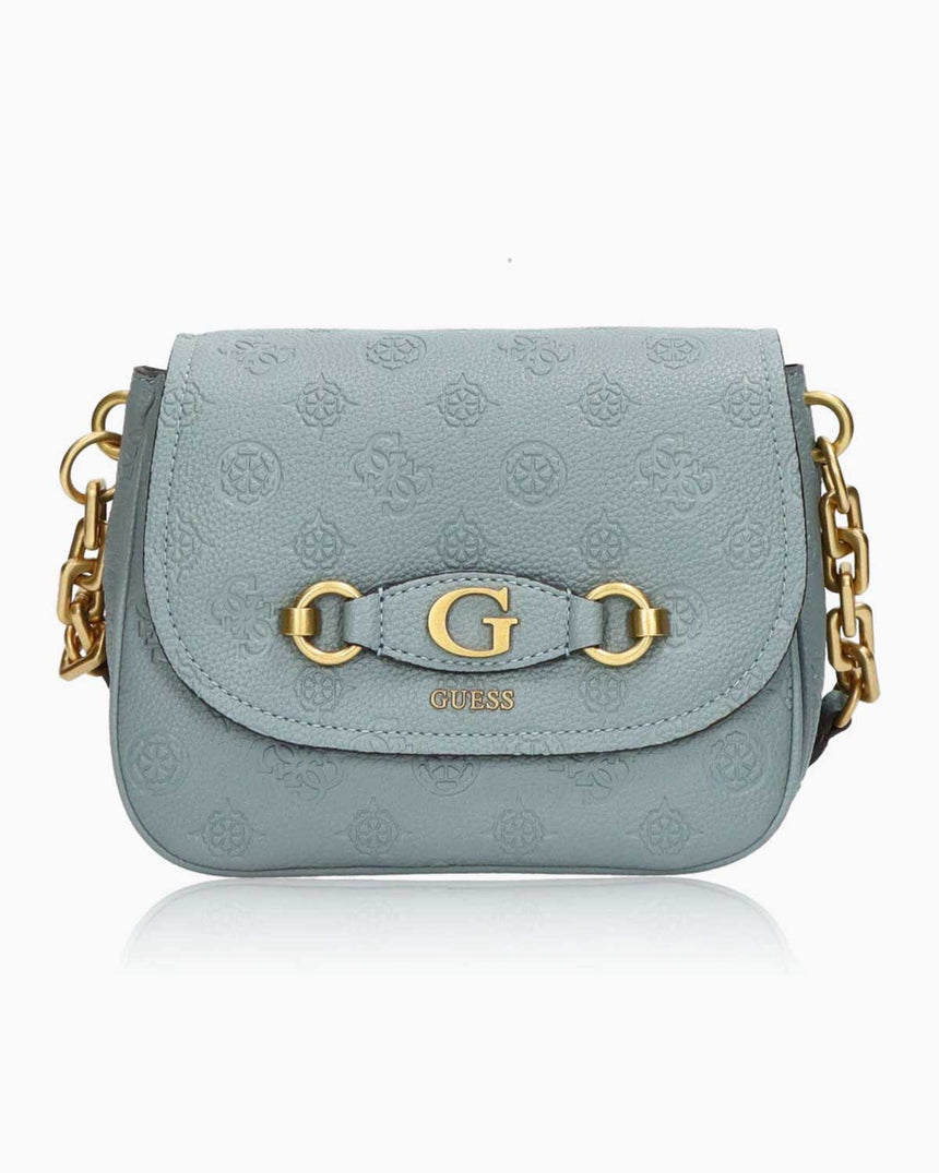 Guess Izzy Zincir Askılı Omuz Çantası Light Denim Logo