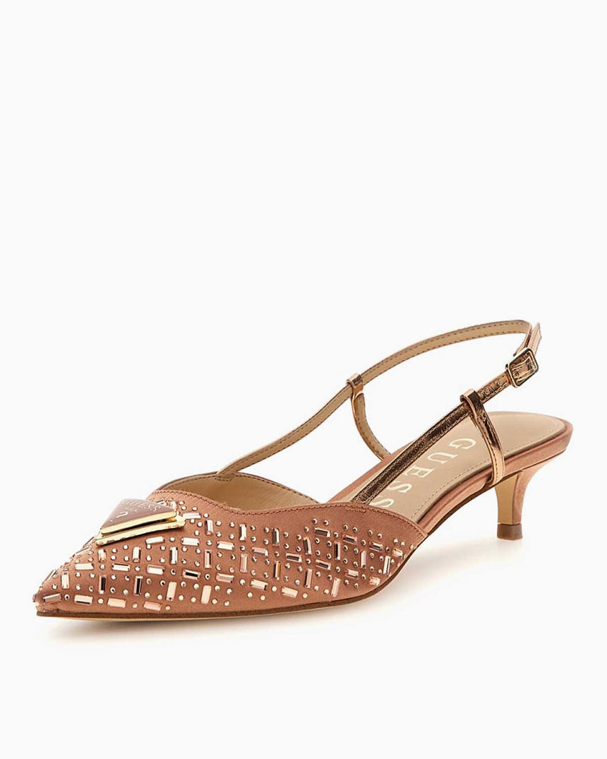 Guess Jessyn Taşlı Mini Topuklu Ayakkabı Blush