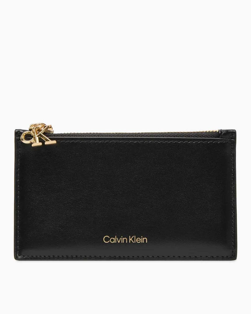 Calvin Klein Fermuarlı 6 Bölmeli Kadın Kartlık Black