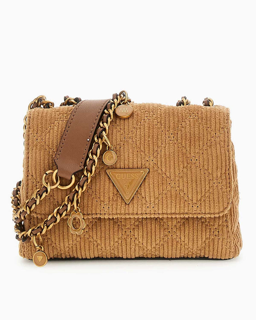 Guess Giully Mini 2 Kadın Omuz Çantası Cognac