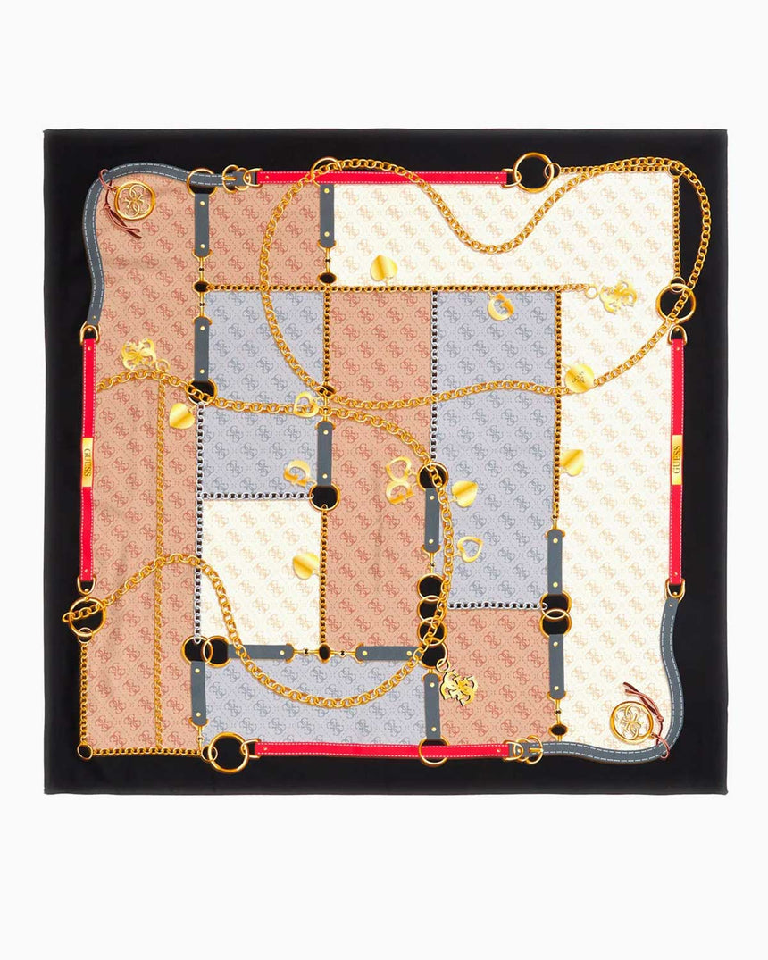 Guess Foulard Textile Logolu Eşarp Black