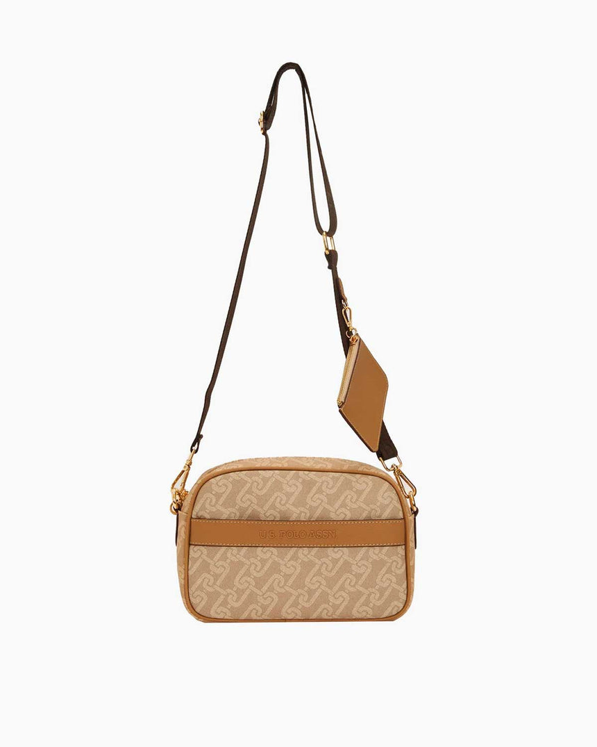 Us Polo Assn Mini Cüzdan Detaylı Çapraz Askılı Çanta Bej