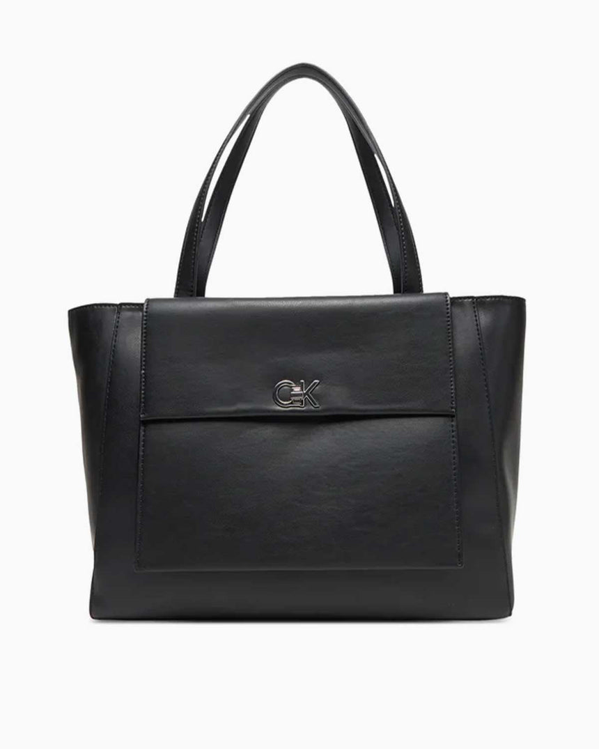 Calvin Klein Re-Lock Orta Boy Shooper Kadın El Çantası Black