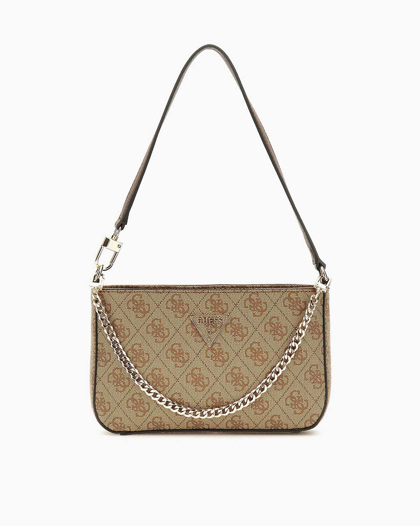 Guess Noelle Mini Top Omuz Çantası Latte Logo / Brown