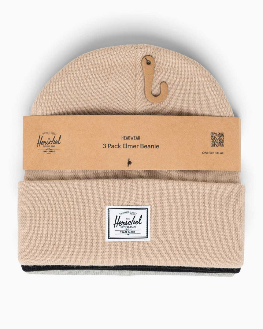 Herschel 3 'lü Elmer Bere Blk/Heather Lt Grey/Cobblestn