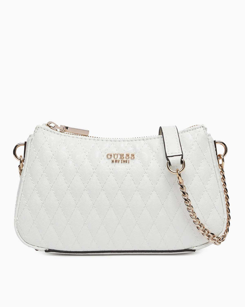 Guess Betula Zincir Detaylı Parlak Mini Çapraz Askılı Çanta White