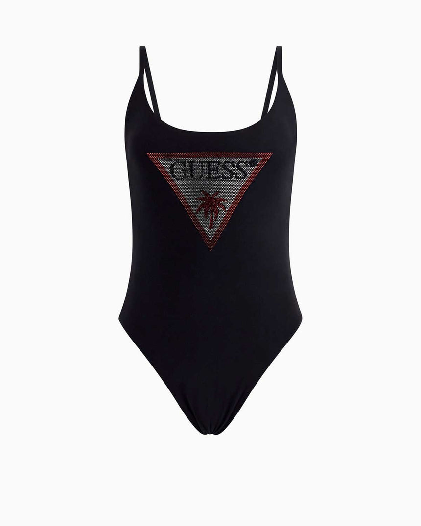 Guess One Piece Rhinestone Mayo Jet Black A996