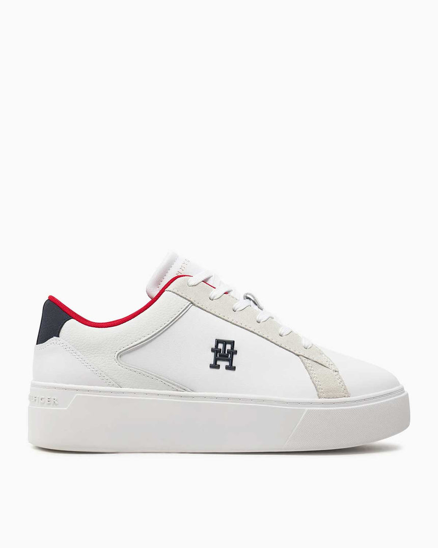 Tommy Hilfiger Platform Court Logolu Sneaker White