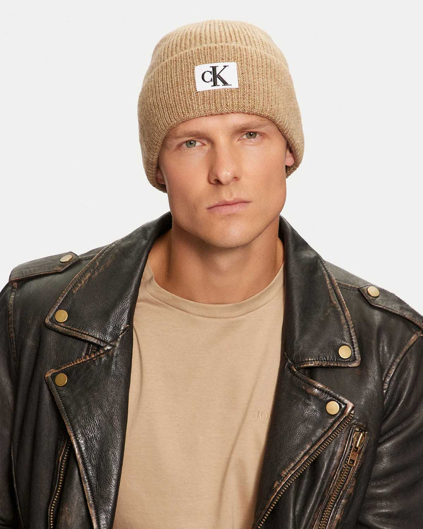 Calvin Klein Jeans Seasonal Patch Beanie Travertine
