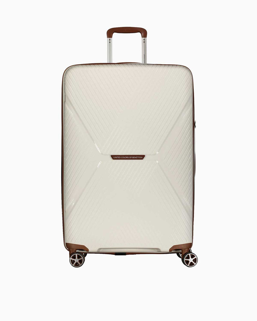 Benetton Trolley Sert Kabuklu Büyük Boy Valiz Beyaz
