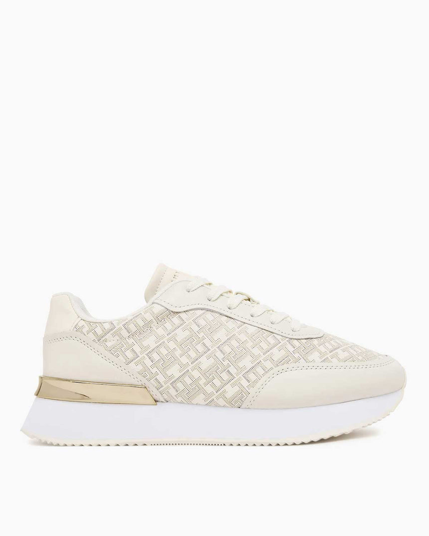 Tommy Hilfiger Arlene Monogram Logolu Kadın Sneaker Ivory Silk