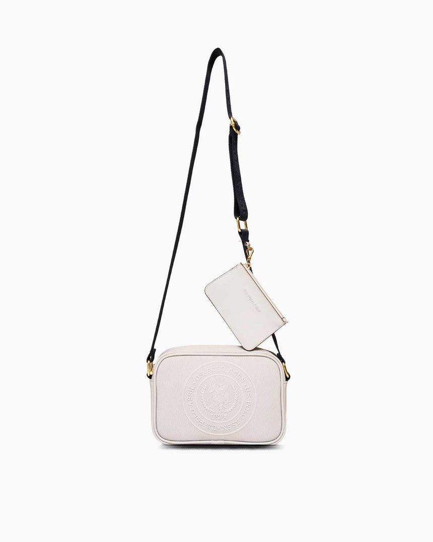 Us Polo Assn Mini Cüzdan Detaylı Çapraz Askılı Çanta Beyaz