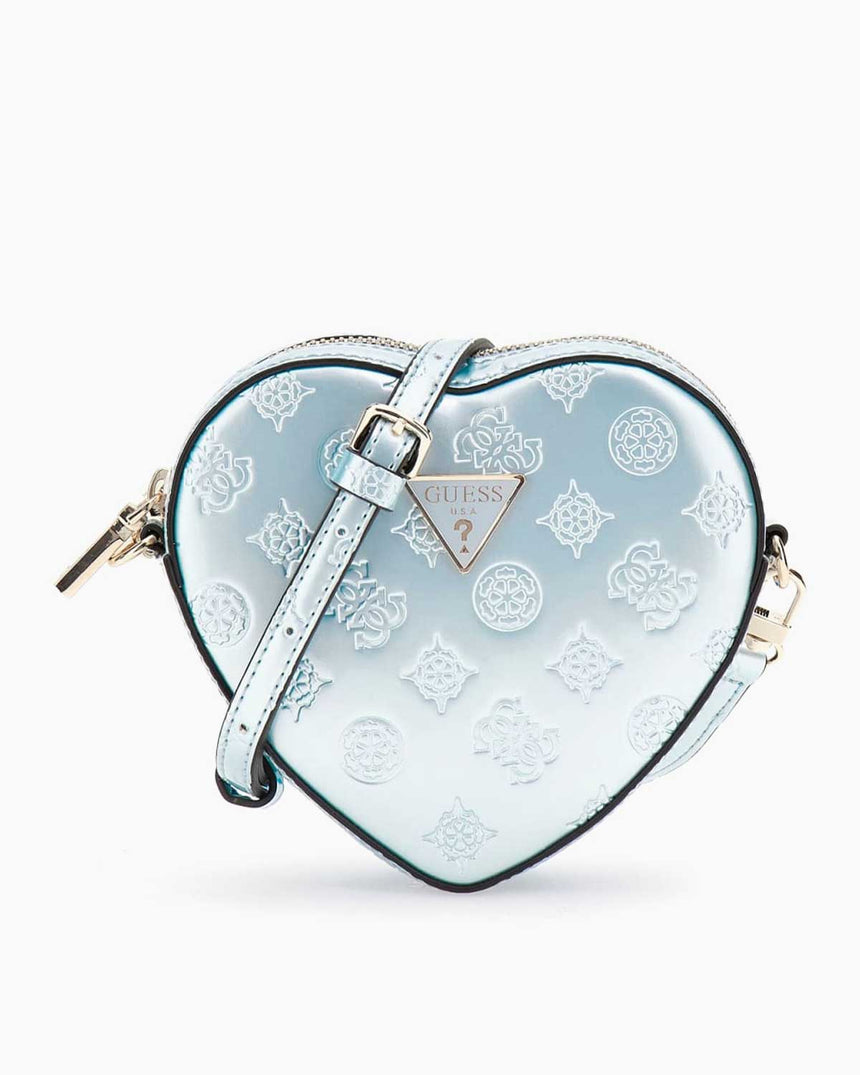 Guess Arnela Mini Kalpli El Çantası Powder Blue Logo