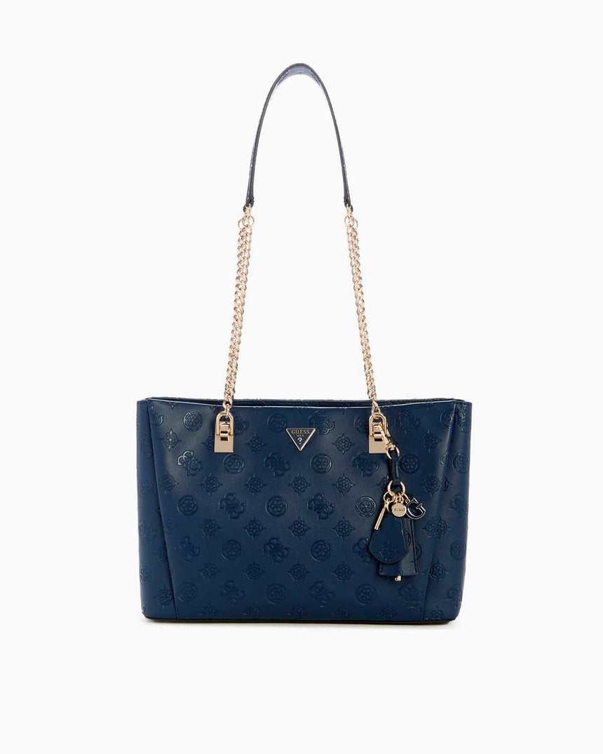 Guess Tisha 3 Kadın El Çantası Midnight Logo