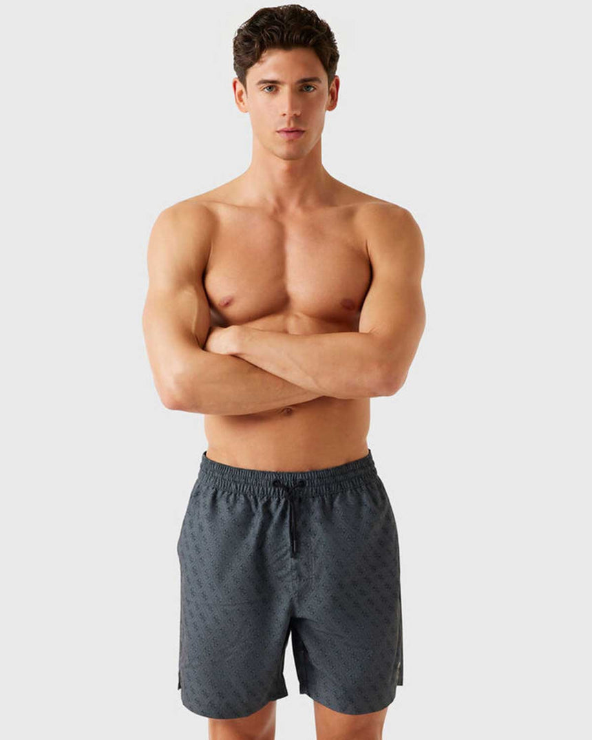 Guess Swimtrunk Medium Bottom Board Deniz Şortu Jblk Embossed 4G Logo