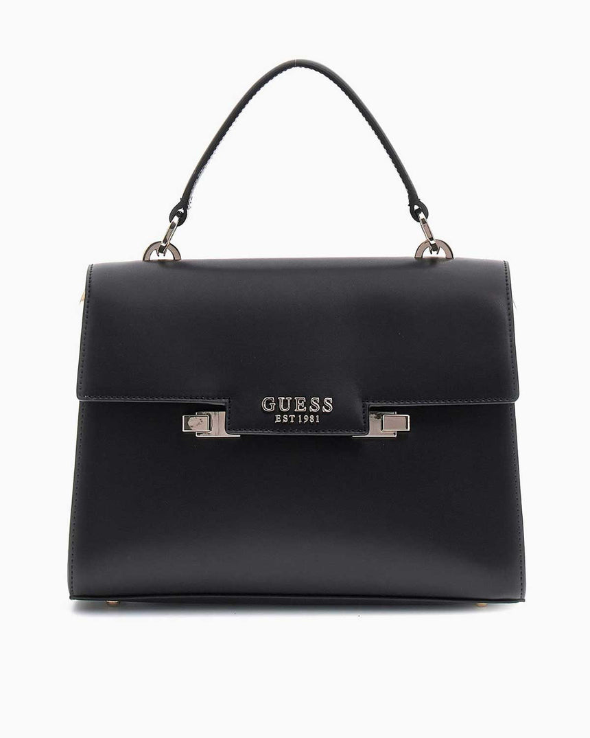 Guess Eco Handle Flap Manyetik Kapaklı El Çantası Black