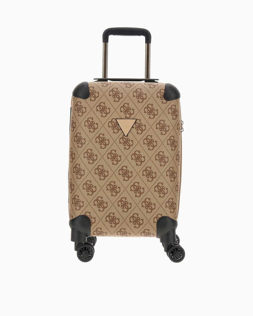 Guess Berta 18 In 8-Wheeler Monogram Desenli Kabin Boy Valiz Latte Logo / Brown