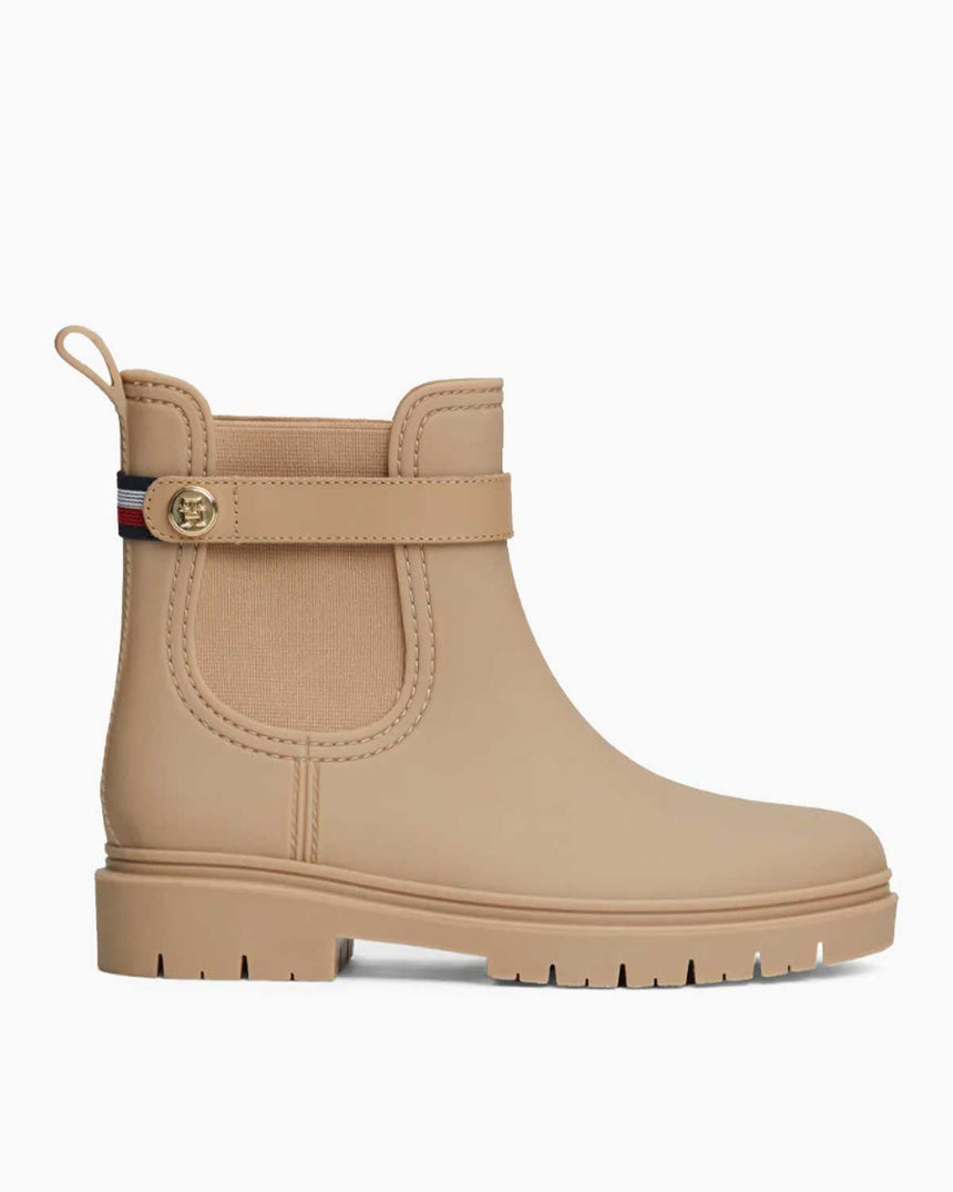 Tommy Hilfiger Stud Rubberised Nautical Rainboot Beige