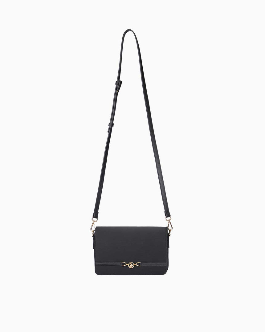 Us Polo Assn Gold Logo Detaylı Ayarlanabilir Çapraz Askılı Çanta Siyah