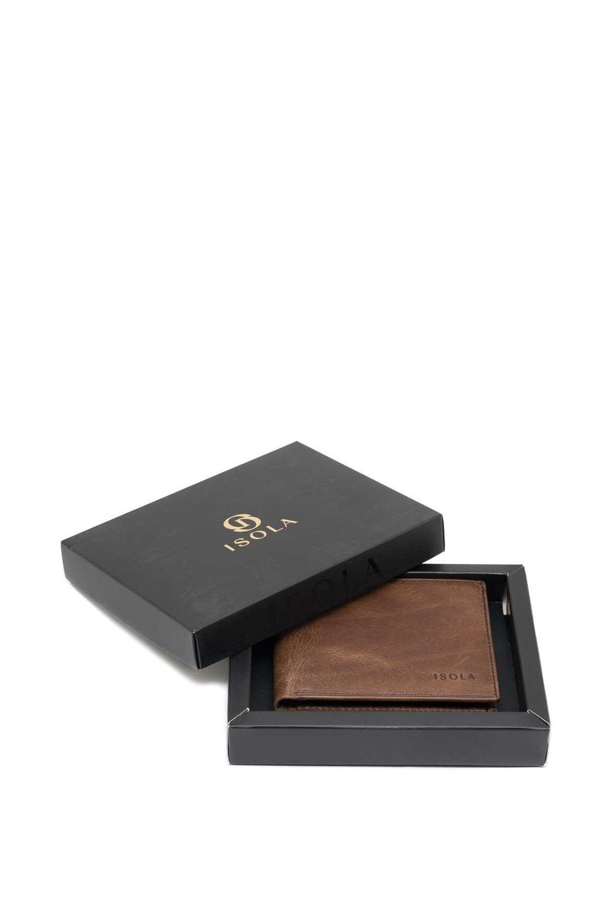 Isola Lionel Erkek Hakiki Deri Cüzdan Kahve