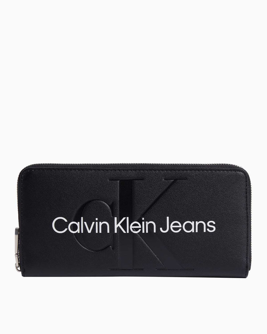 Calvin Klein Sculpted Mono Zip Around Cüzdan Black/White