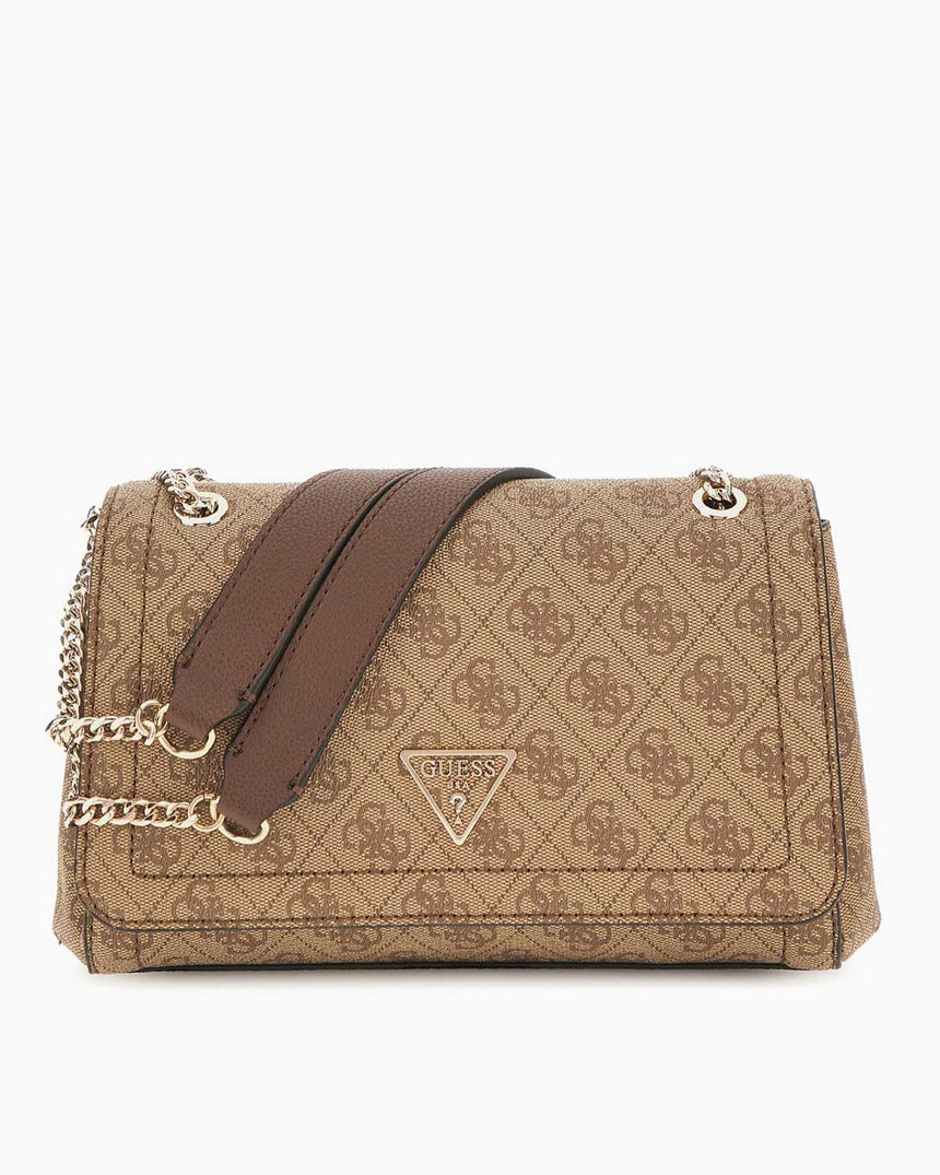 Guess Anadela Noelle II Kapaklı Kadın Omuz Çantası Latte Logo / Brown