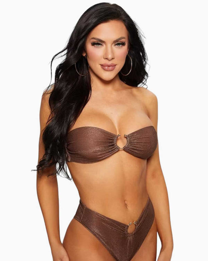 Guess Bandeau Removable Bikini Üstü Java Brown