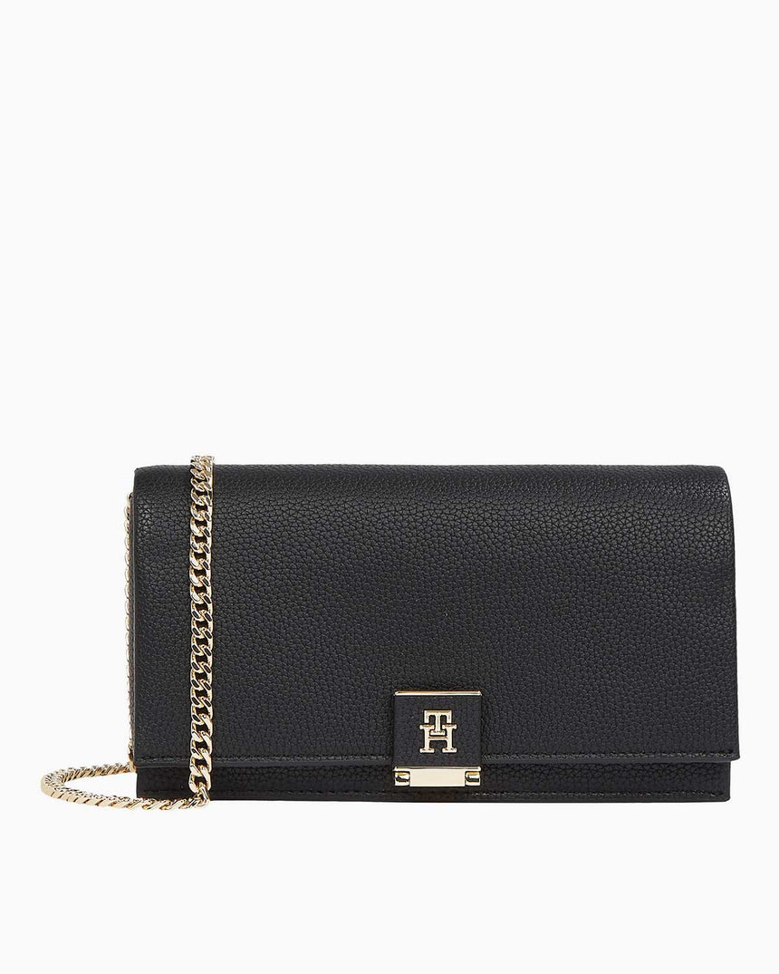 Tommy Hilfiger Heritage Flap Chain Çapraz Askılı Çanta Black