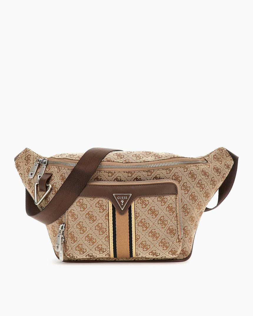 Guess Milano Maxi Monogram Bel Çantası Beige / Brown