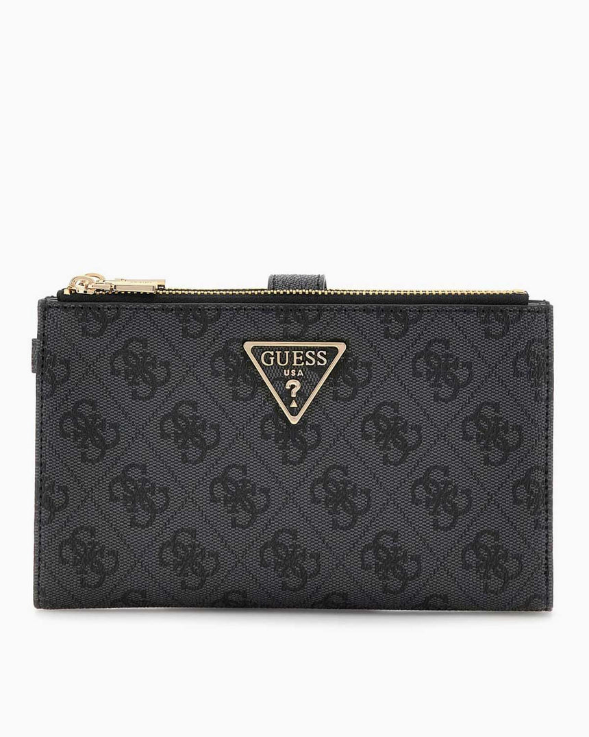 Guess Access Çift Fermuarlı Organizer Kadın Cüzdan Coal Logo