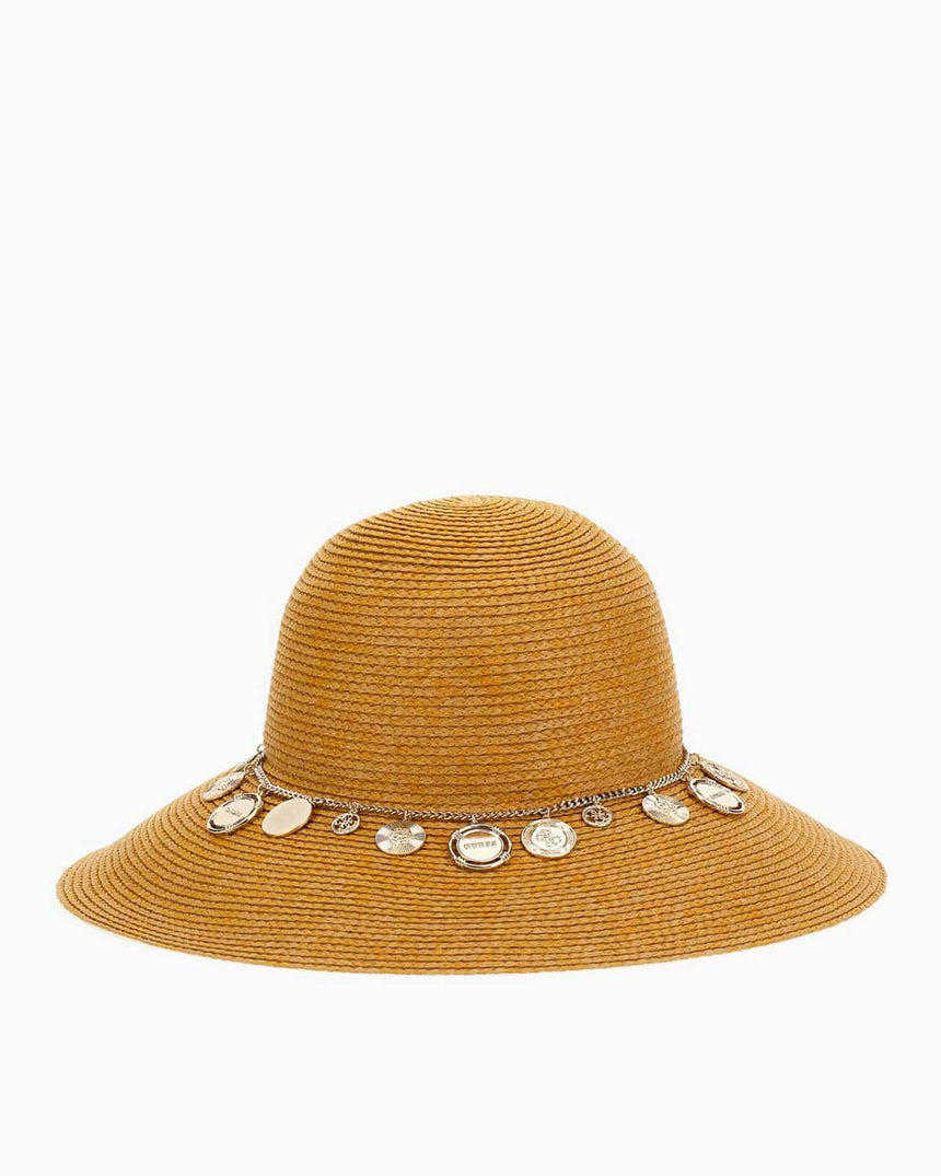 Guess Fedora Logolu Şapka Natural