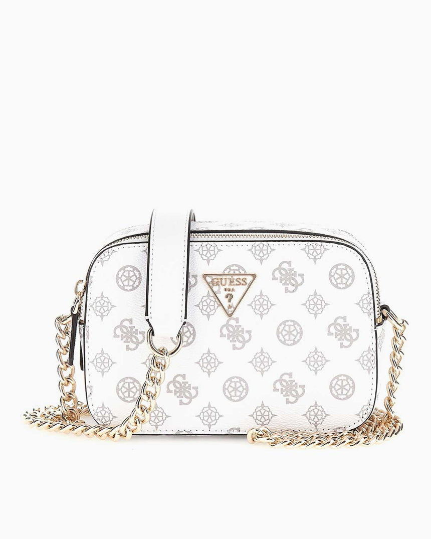 Guess Noelle Zincir Detaylı Çapraz Askılı Çanta White Logo
