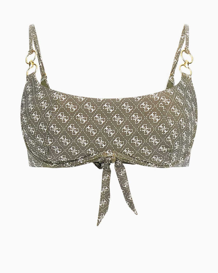 Guess Wired Bağlamalı Bikini Üstü 4G Rustic Olive Aop