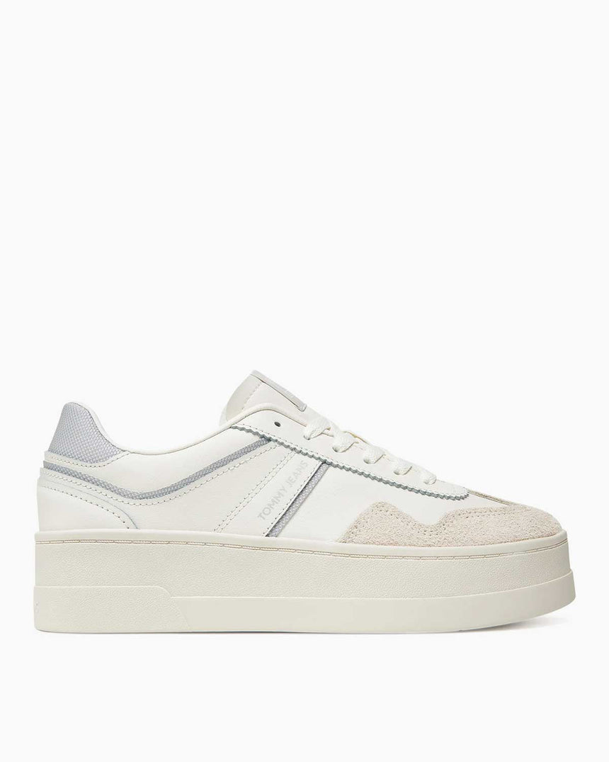 Tommy Hilfiger The Greenwich Flatform Tabanlı Kadın Sneaker Ivory/Silver