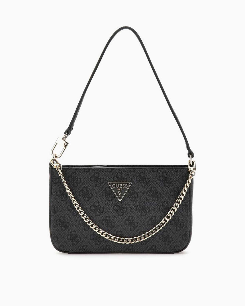 Guess Noelle Mini Top Omuz Çantası Coal Logo