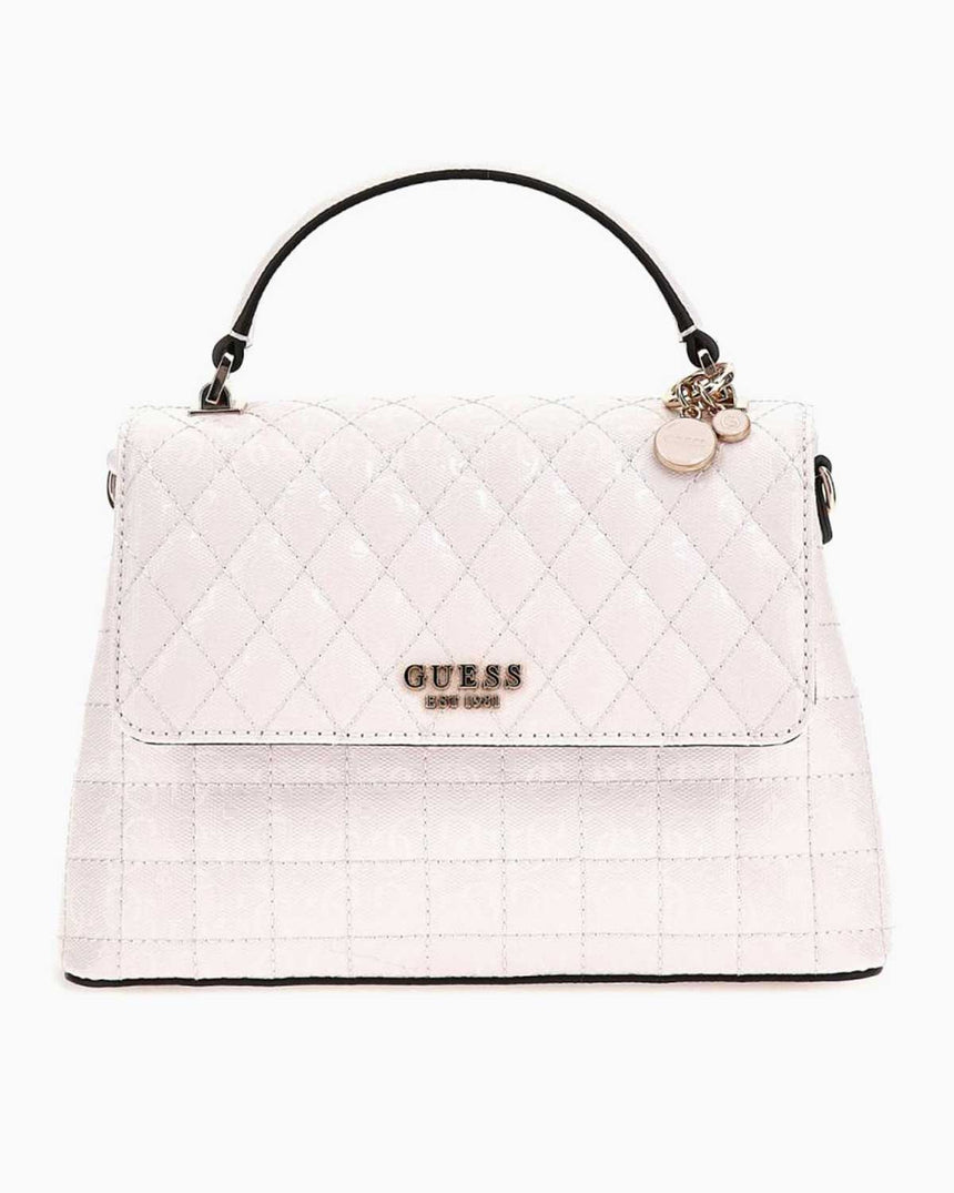 Guess Yarmilla Top Handle Logolu El Çantası White