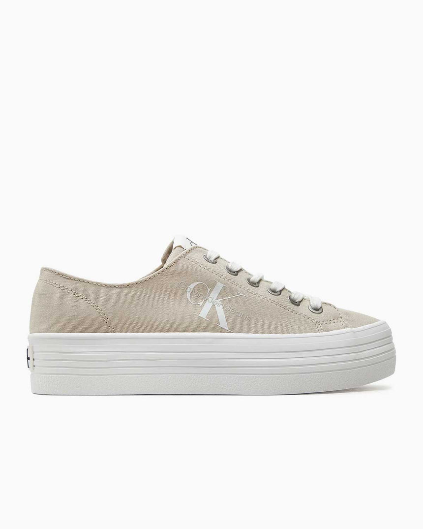 Calvin Klein Flatform Essentıal Vulcanized Sneaker Eggshell/Bright White