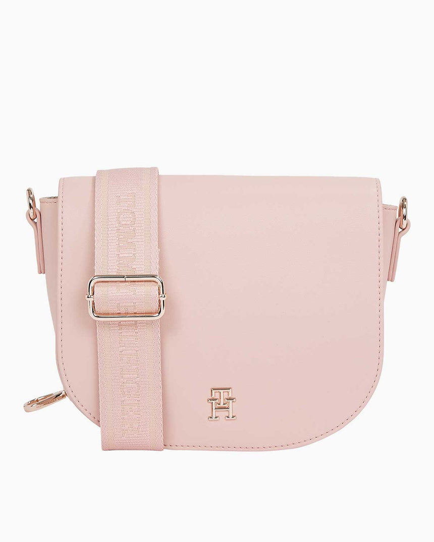 Tommy Hilfiger Logotape Saddle Çapraz Askılı Çanta Foggy Pink