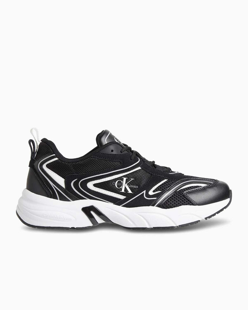 Calvin Klein Retro Tennis Logo Detaylı Sneakers Black/Bright White