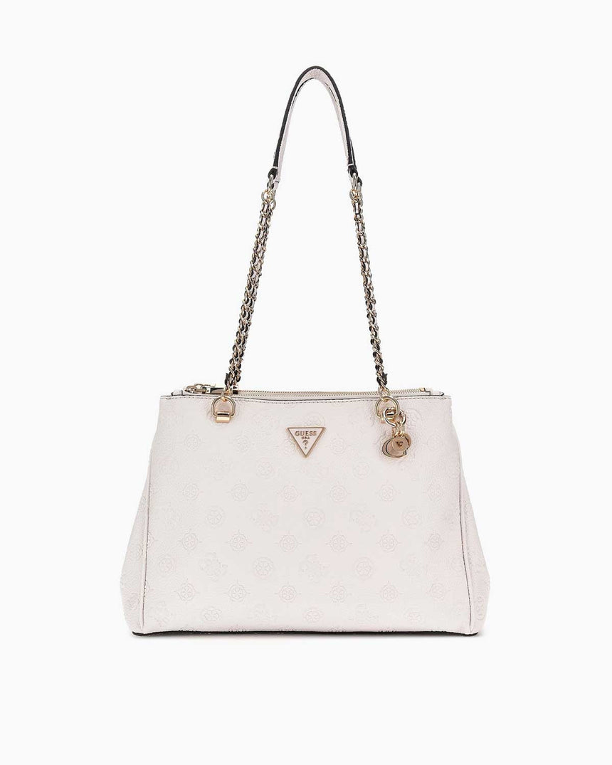 Guess Cresdia Status Satchel Omuz Çantası Off White