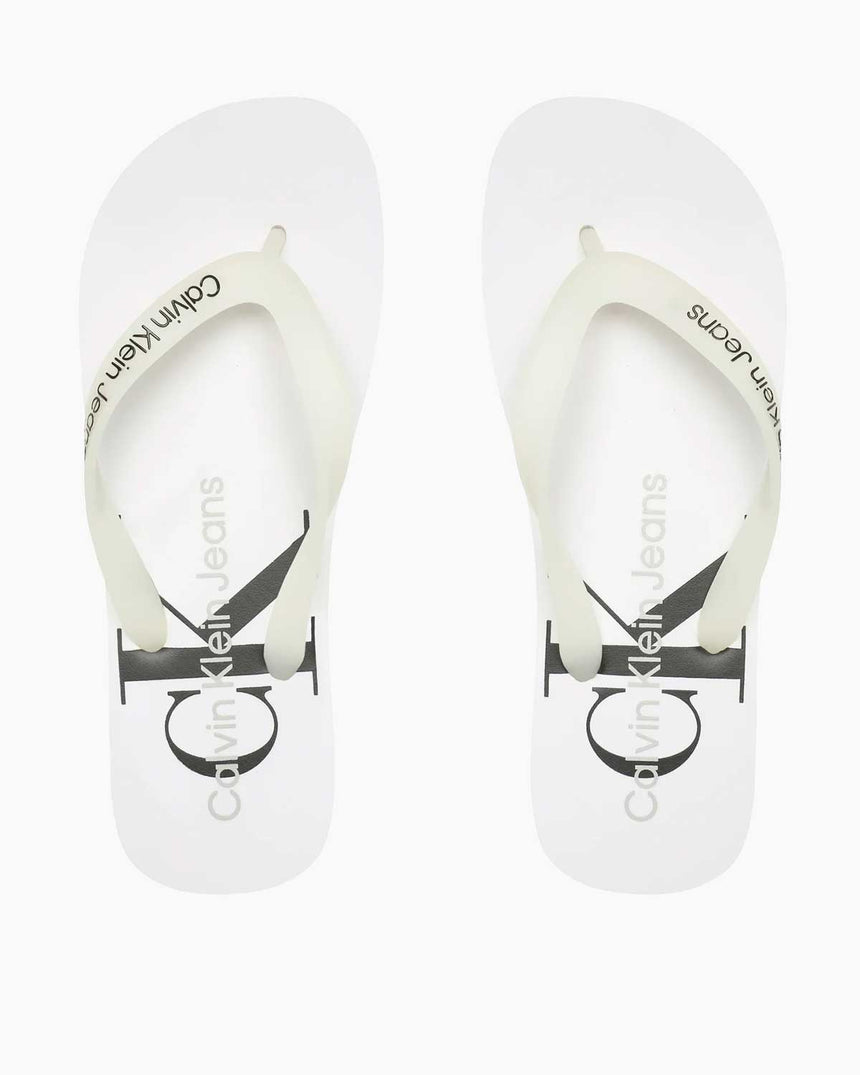 Calvin Klein Beach Sandal Monogram Flip Flops Parmak Arası Terlik White