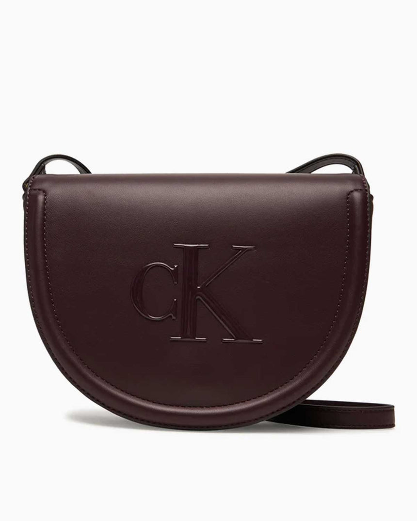 Calvin Klein Saddle Kalın Logolu Kadın Çapraz Askılı Çanta Fudge