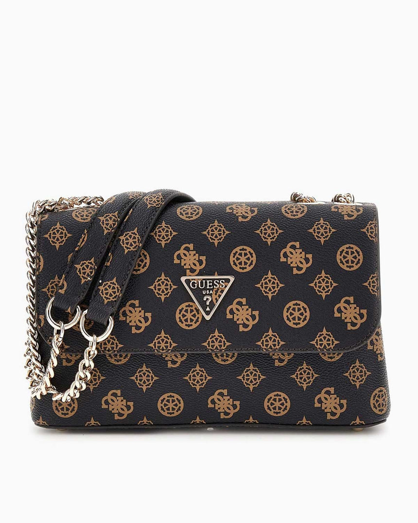 Guess Eco Erica Zincir Detaylı Omuz Çantası Mocha Logo