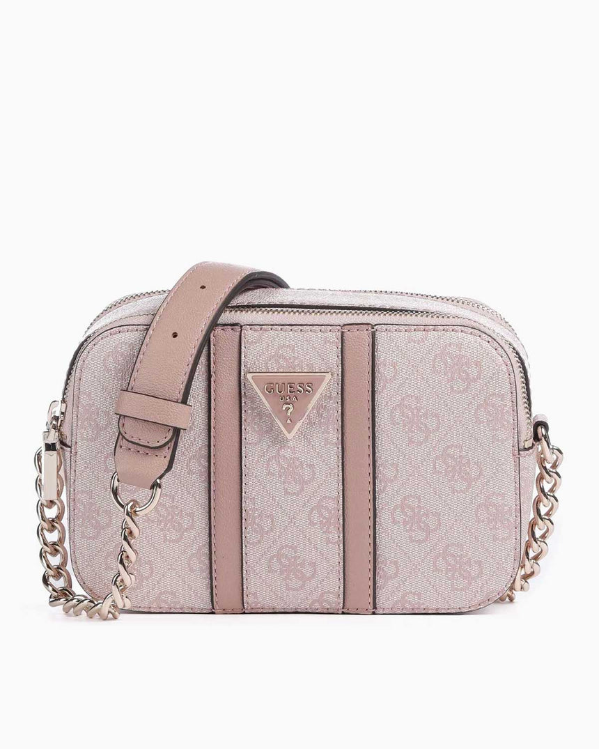 Guess Noreen Mini Sling Zincir Detaylı Çapraz Askılı Çanta Dusty Rose Logo
