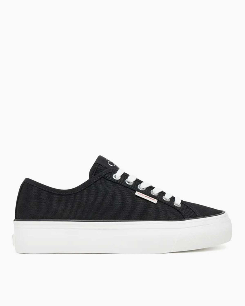 Calvin Klein Graz Flatform Logo Etiketli Kadın Pamuk Sneaker CK Black