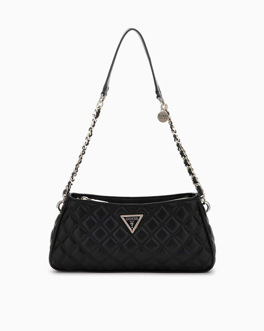 Guess Giully Top Zip Logolu Omuz Çantası Black