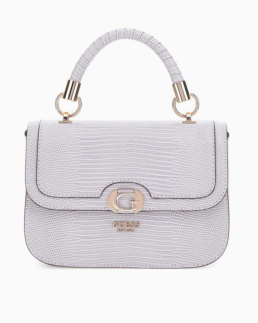 Guess Orlina Society Logo Kapaklı El Çantası Lavendar Grey