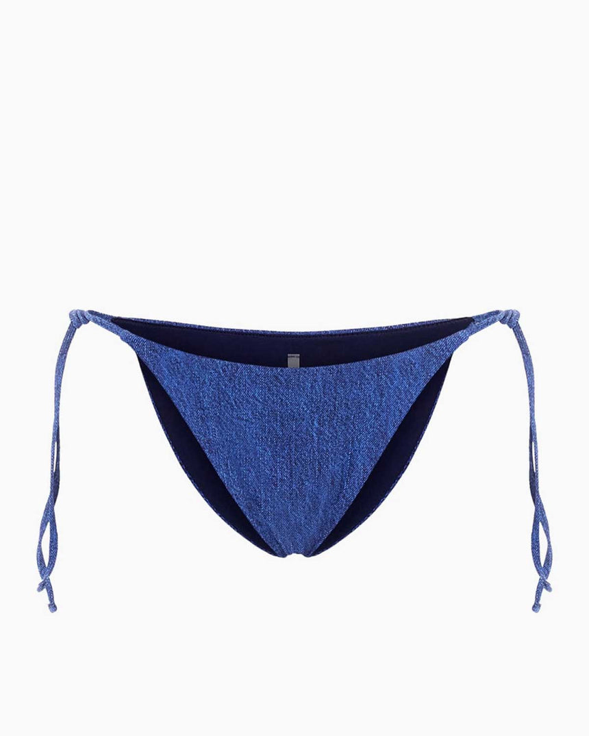 Guess String Brief İpli Bikini Altı Blue Denim Aop